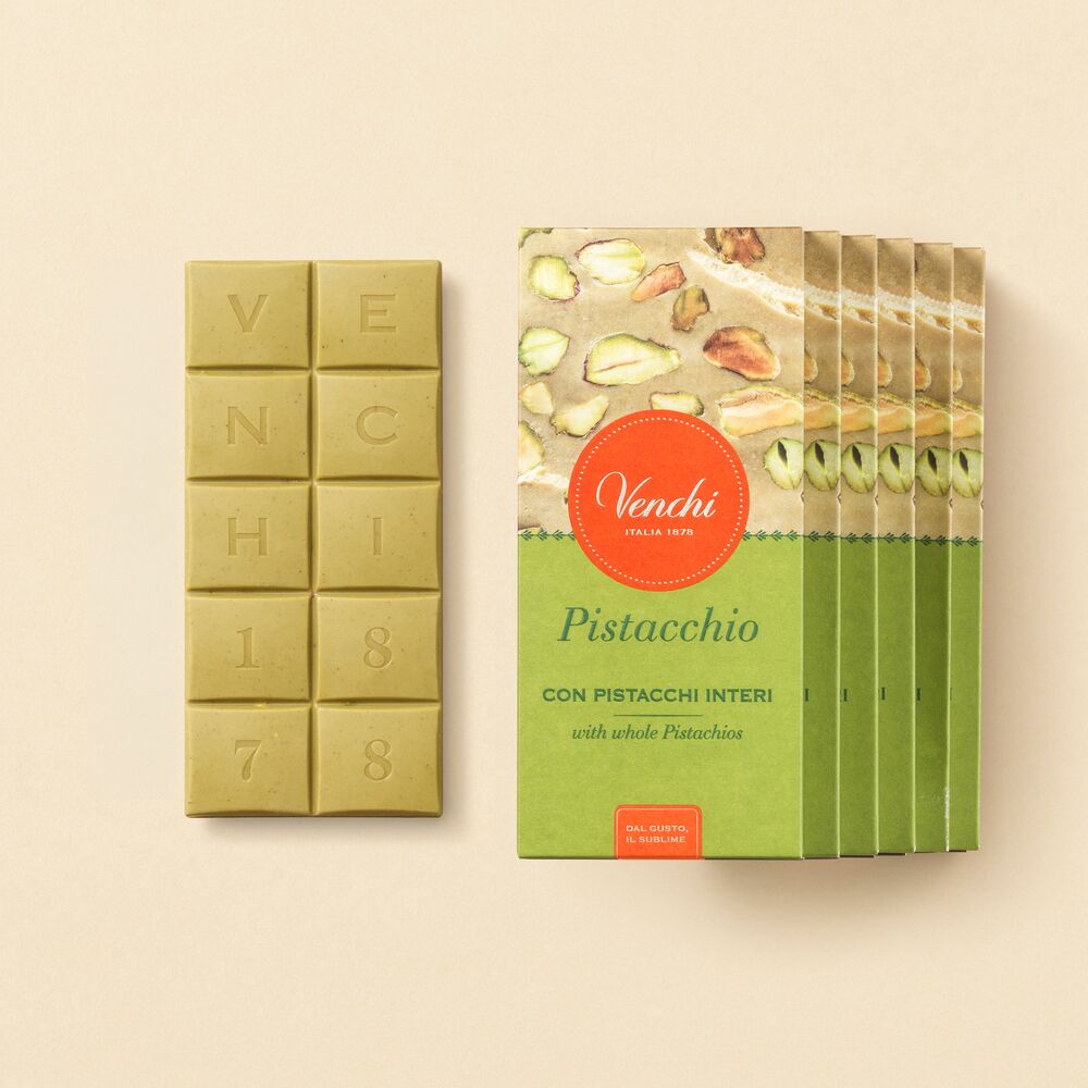 Pistachio Chocolate Bar Whole Pistachios Set 6