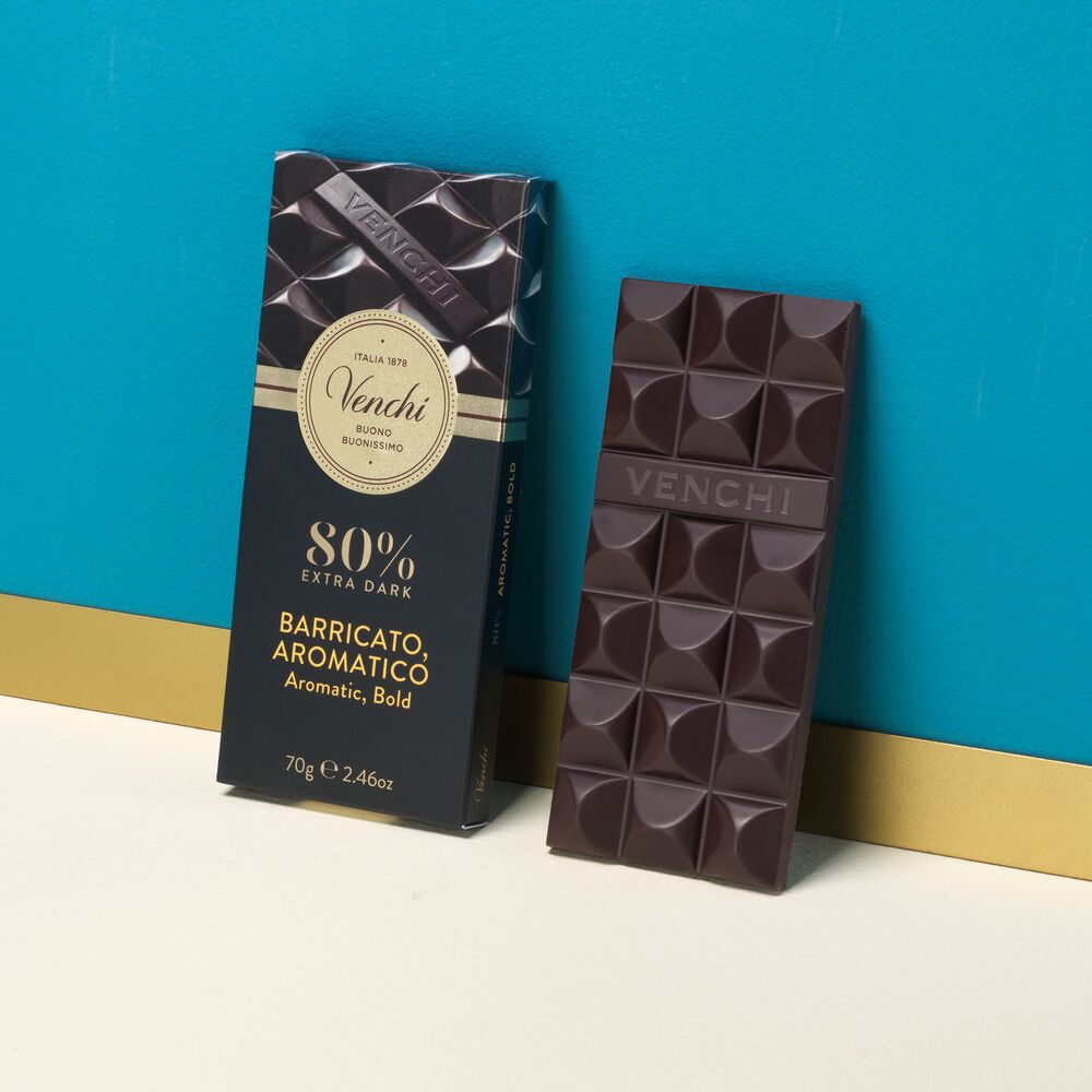 80% Extra Dark Barrel Aged Chocolate Bar